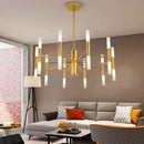 Modern Gold LED Chandelier – 20-Head G4 Luxury Ceiling Light for Living Room & Hotel Lobby in a stylish interior.