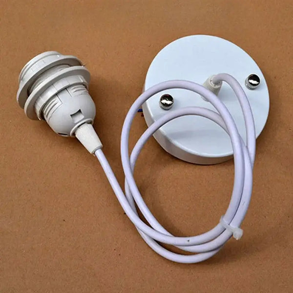 Elegant Origami-Inspired Paper Lantern lamp holder and white cable for easy installation.