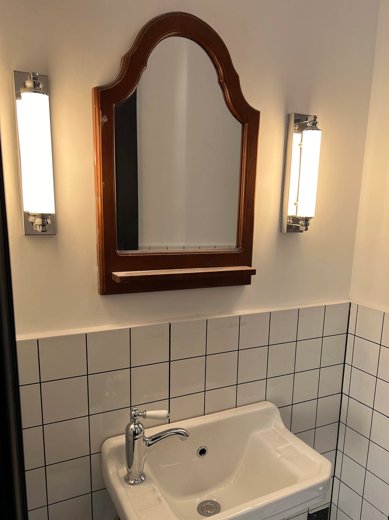 Steel & Glass Modern Wall Light 30cm
