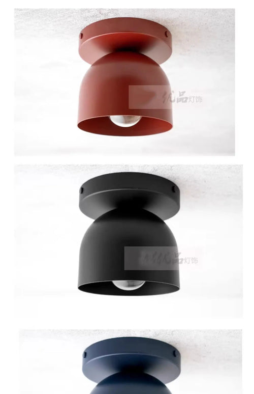 Compact Iron Ceiling Light with Dome Shade