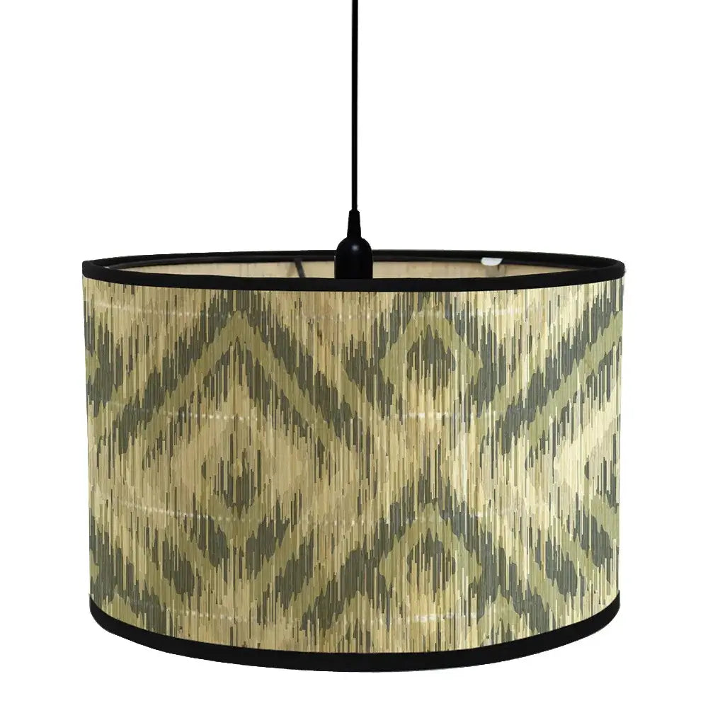 African Geometric Lamp Shade - Bamboo Drum