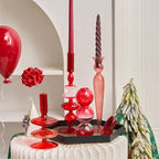 Elegant Red Glass Candle Holders | Shop Now