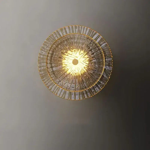 Art Deco Flower Wall Light illuminating with warm ambient glow and elegant design