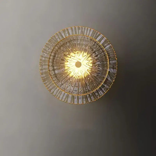Art Deco Flower Wall Light illuminating with warm ambient glow and elegant design