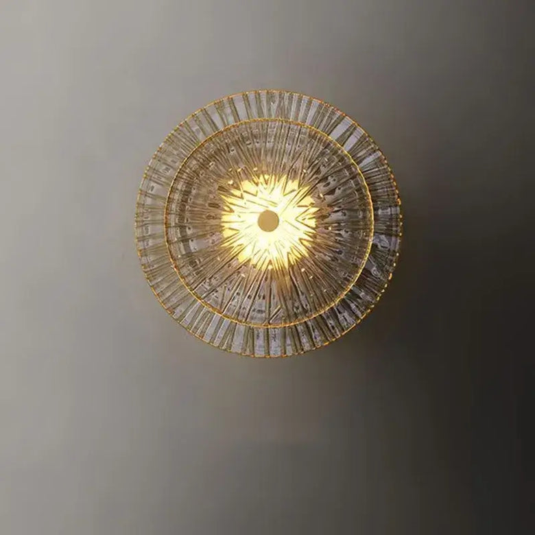 Art Deco Flower Wall Light illuminating with warm ambient glow and elegant design