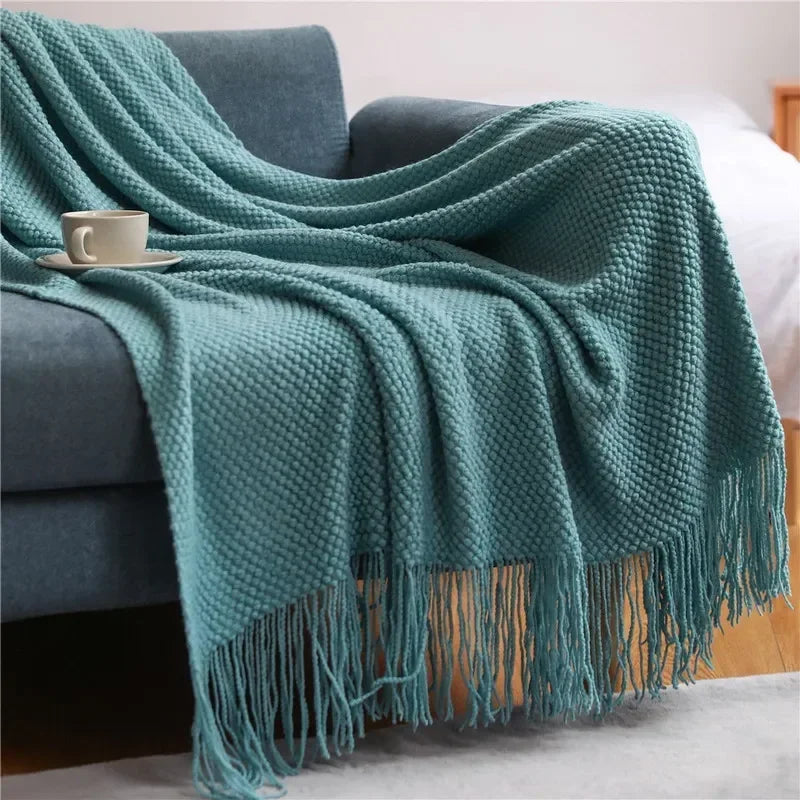 Nordic Style Knitted Throw