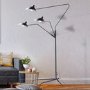 Nordic Designer Tripod Floor Lamp featuring three adjustable heads and a sleek black finish.