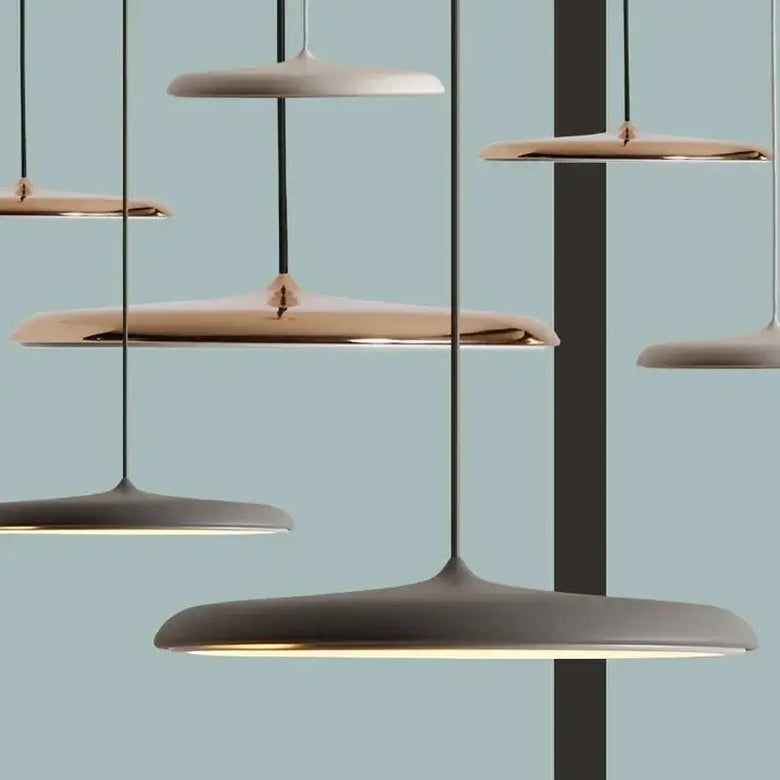 Nordic Minimalist Disc Pendant Light | Orange, Pink, Blue, Green