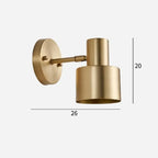 Gold Wall Mounted Spot - Brass & Black Finish