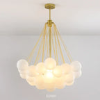 Modern Frosted Glass & Gold Chandelier