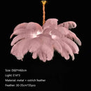 Nordic Feather Pendant Light – Art-Inspired Modern Ceiling Chandelier featuring soft pink feathers and metallic detailing.