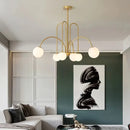 Modern Magic Beans 4-Head Gold LED Chandelier – Sophisticated Ceiling Light in stylish living room