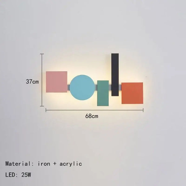 Multicolour Wall Totem LED geometric light showcasing modern design with colorful geometric shapes.