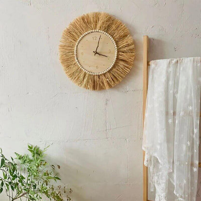 Wall Clocks, Wall Clocks, Wall Clocks, Hand Woven Raffia Wall Clock