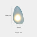 Elegant Frosted Glass Pebble Wall Lamp - Minimalist Nordic Style in blue, dimensions 30CM x 18CM.