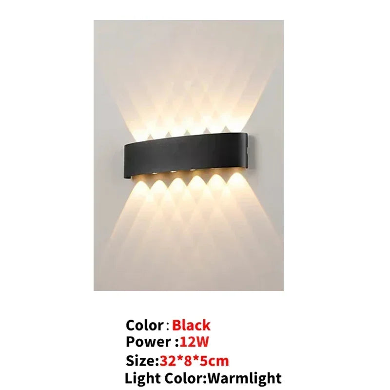 Bathroom Modern Waterproof LED Wall Lamp - Black or White with Gold