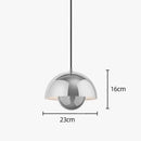 Contemporary Pendant Light with a sleek chrome design, dimensions 23cm wide and 16cm high, perfect for modern kitchens.