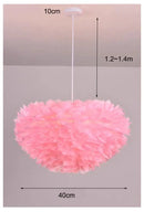 Goose Feather Pendant Chandelier – Soft Modern Lighting for Bedroom, Living Room or Boutique in light pink color.