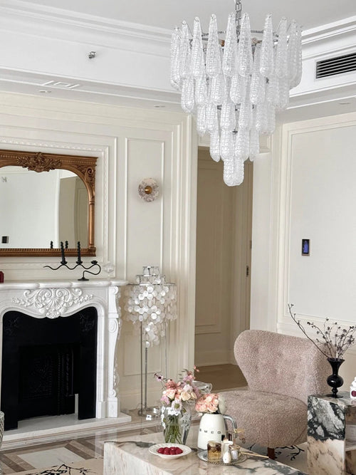 Vintage Drop Glass Chandelier with LED