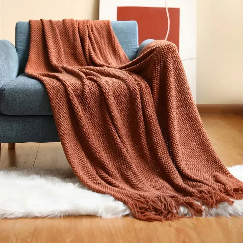 Nordic Style Knitted Throw