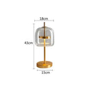 Czech Design Desk Lamps with Glass Shade, modern LED table lamp featuring a stylish glass shade and gold base.