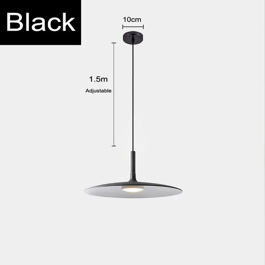 Sleek, Modern Led Pendant Lamps in black color with adjustable height, perfect for contemporary interiors.