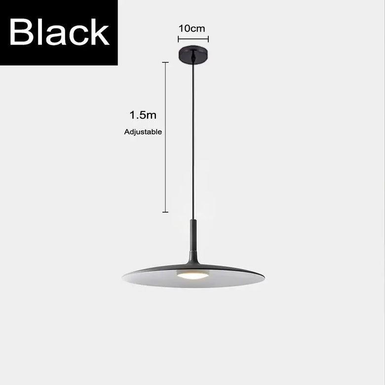 Sleek, Modern Led Pendant Lamps in black color with adjustable height, perfect for contemporary interiors.