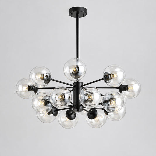Lustre Spoutnik à globes en verre – Style Mid-Century Modern, 6 à 16 lumières