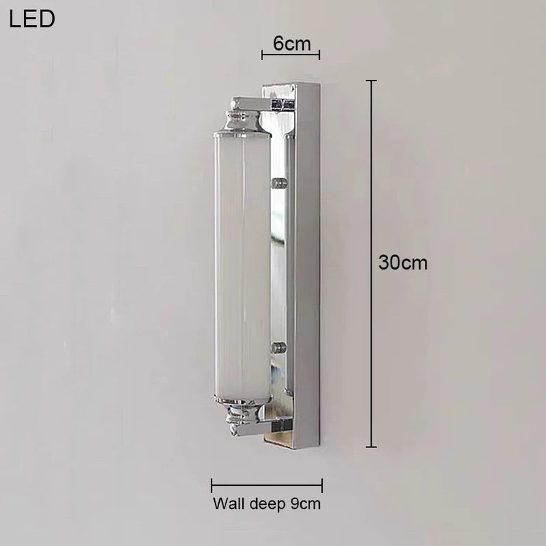 Steel & Glass Modern Wall Light 30cm