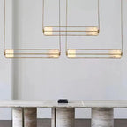 White Glass Art Deco Chandelier - Elegant Lighting