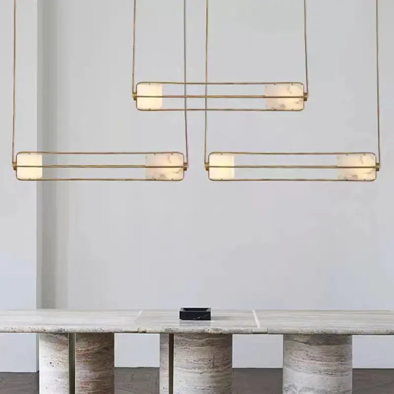 White Glass Art Deco Chandelier - Elegant Lighting