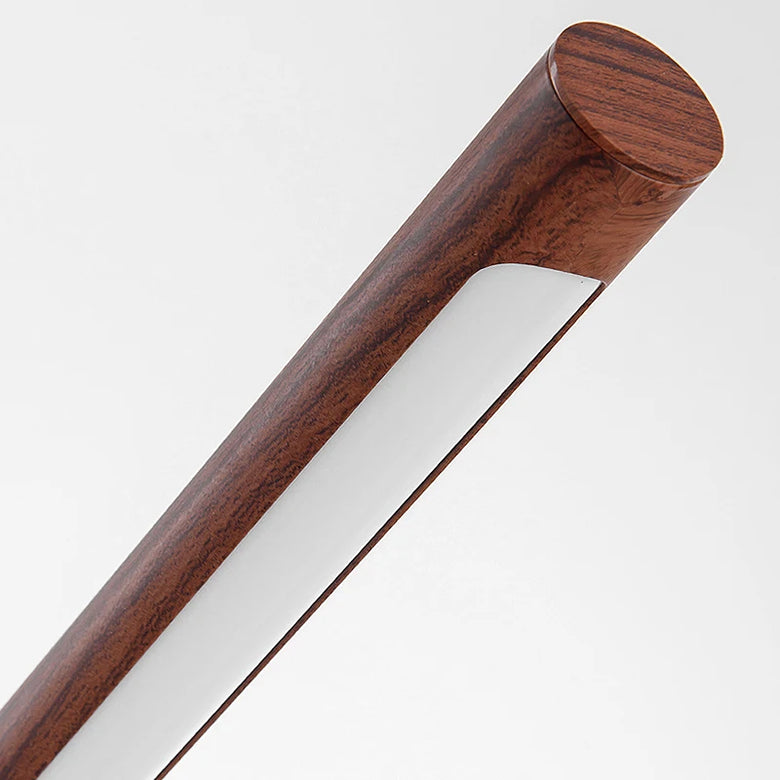 Mid-Century Wood Bar LED Table Lamp – Brass Finish