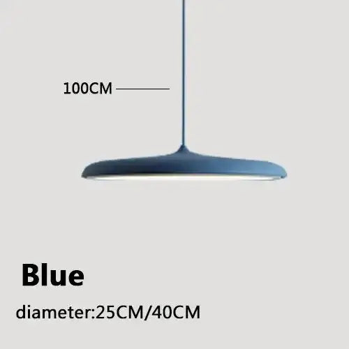 Nordic Minimalist Disc Pendant Light | Orange, Pink, Blue, Green