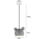 Cartoon Mouse Lamp Shade with measurements, featuring a playful grey design and modern minimalist style.