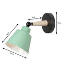 Nordic Solid Wood Bedroom Wall Lamp with playful design elements and colorful glass balls.