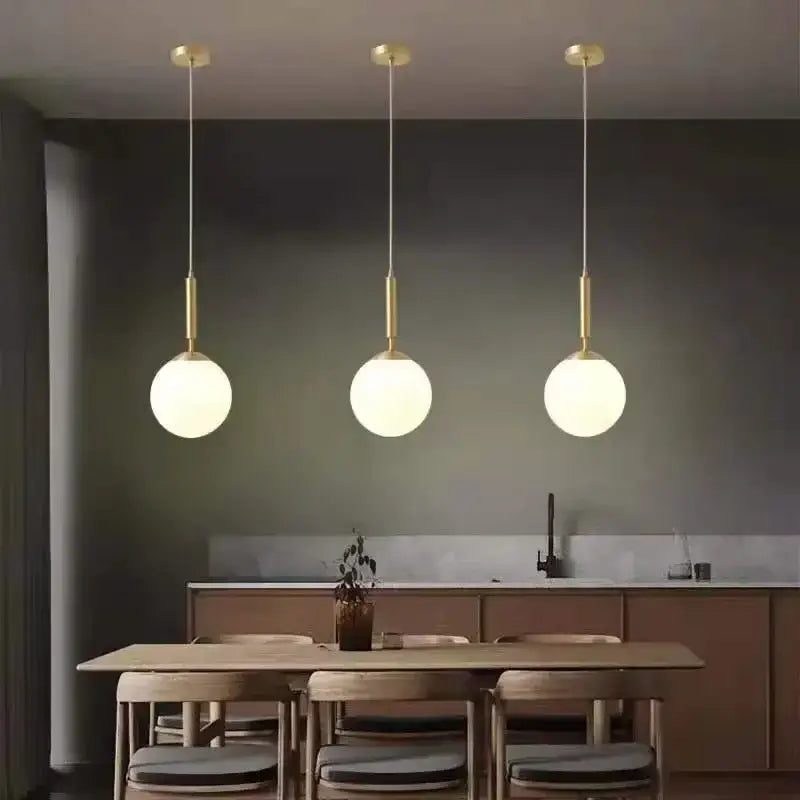 Mid-Century Modern Glass Ball Pendant Light