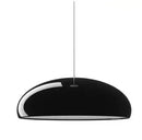 Simple Hanging Lamp with a glossy black finish, modern pendant light suitable for various decor styles.