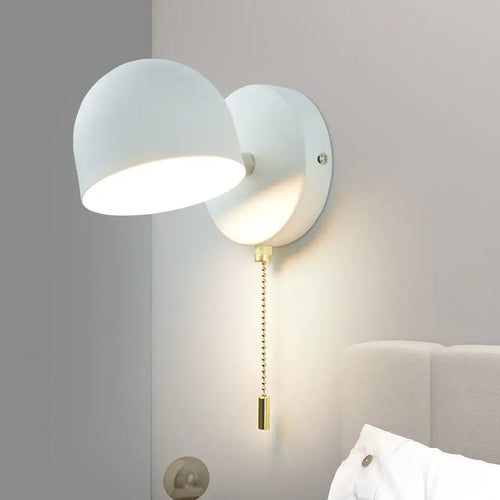Semi-Sphere Switch or Plug Wall Lights in white finish, featuring elegant design and LED lighting.