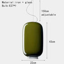 Modern Glass Pendant Light – Italian-Inspired LED Suspension Lamp features a green glass design with adjustable length.