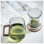 Ultra Modern Glass Teacup with Filter & Lid