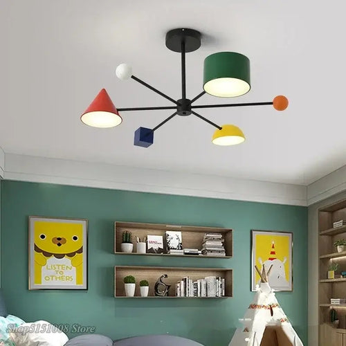 Magnificent Mid-Century Modern Colourful Ceiling Lamp with vibrant shapes and colors, ideal for stylish interiors.