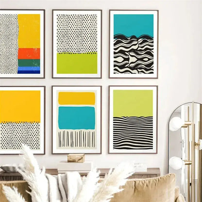 Pastel Colour Mid-Century Modern Abstract Posters