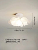 Nordic Simple Chandelier featuring a flower-shaped design crafted from hardware and acrylic, providing soft light.