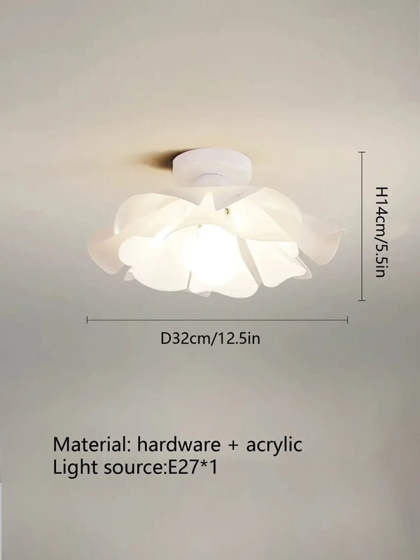 Nordic Simple Chandelier featuring a flower-shaped design crafted from hardware and acrylic, providing soft light.