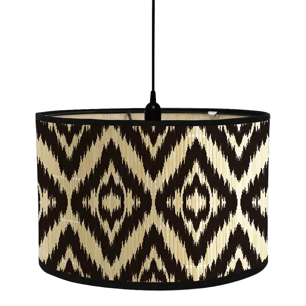 African Geometric Lamp Shade - Bamboo Drum