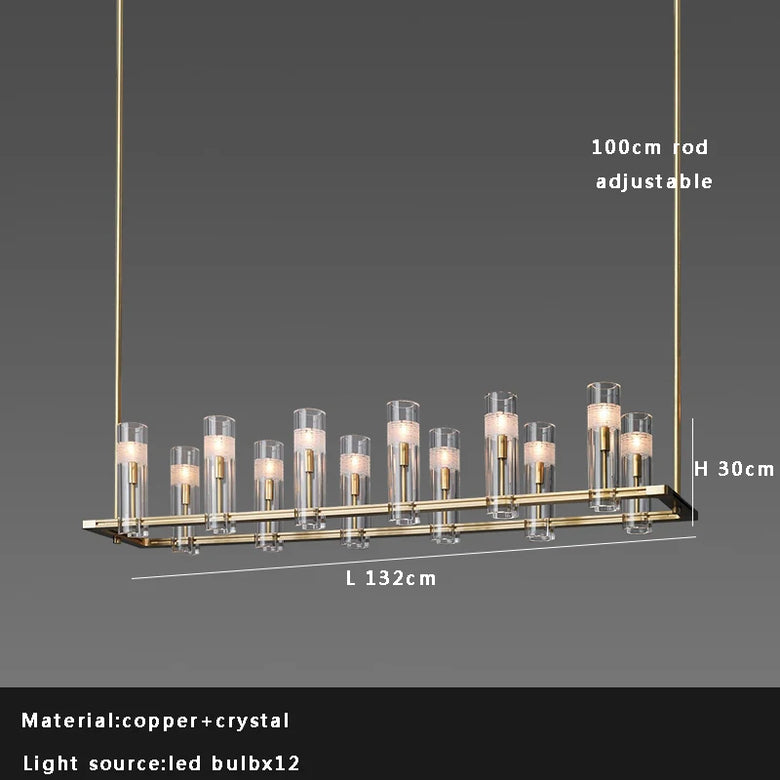 Crystal Glass Pendant Light with Copper Detail - Several Designs