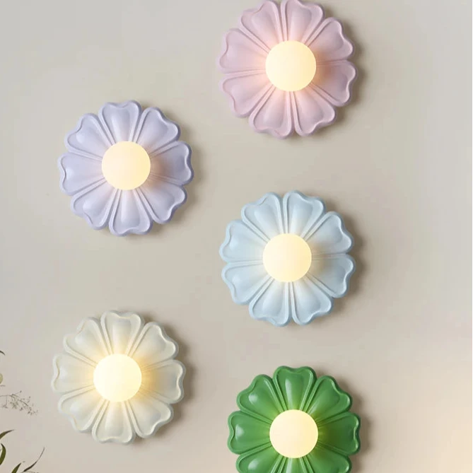 Modern Colorful Flower Wall Lamp – Decorative Lighting for Kids