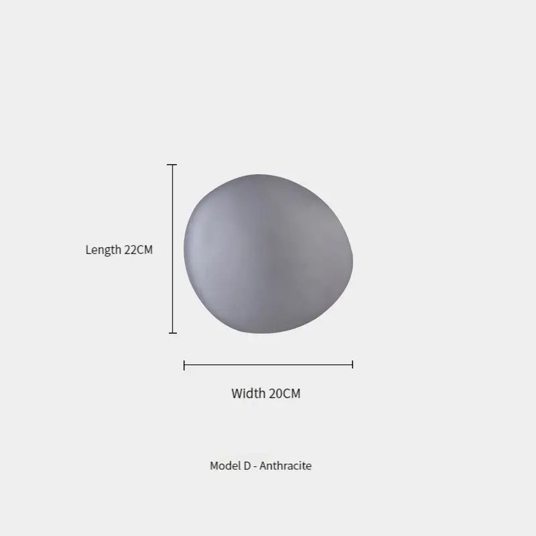 Elegant Frosted Glass Pebble Wall Lamp - Minimalist Nordic Style dimensions showing length 22CM and width 20CM.