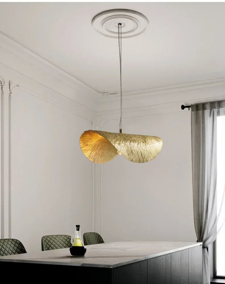 Gold Ginkgo Leaf Pendant Light
