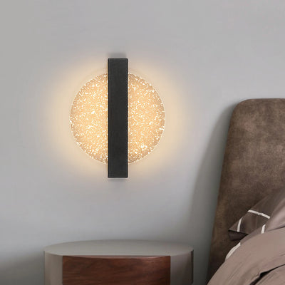 Modern Textured Disc Dimmable LED Wall Light, Black or Gold